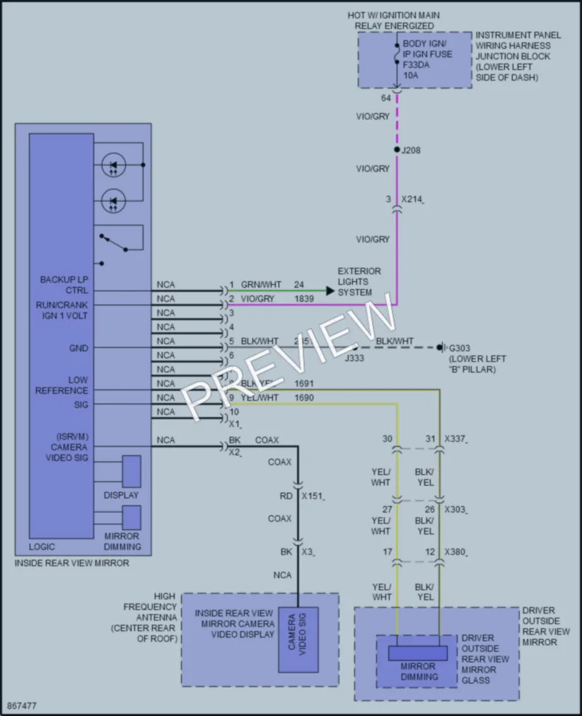 2024 Cadillac CT5V Power Mirrors wiring diagram preview