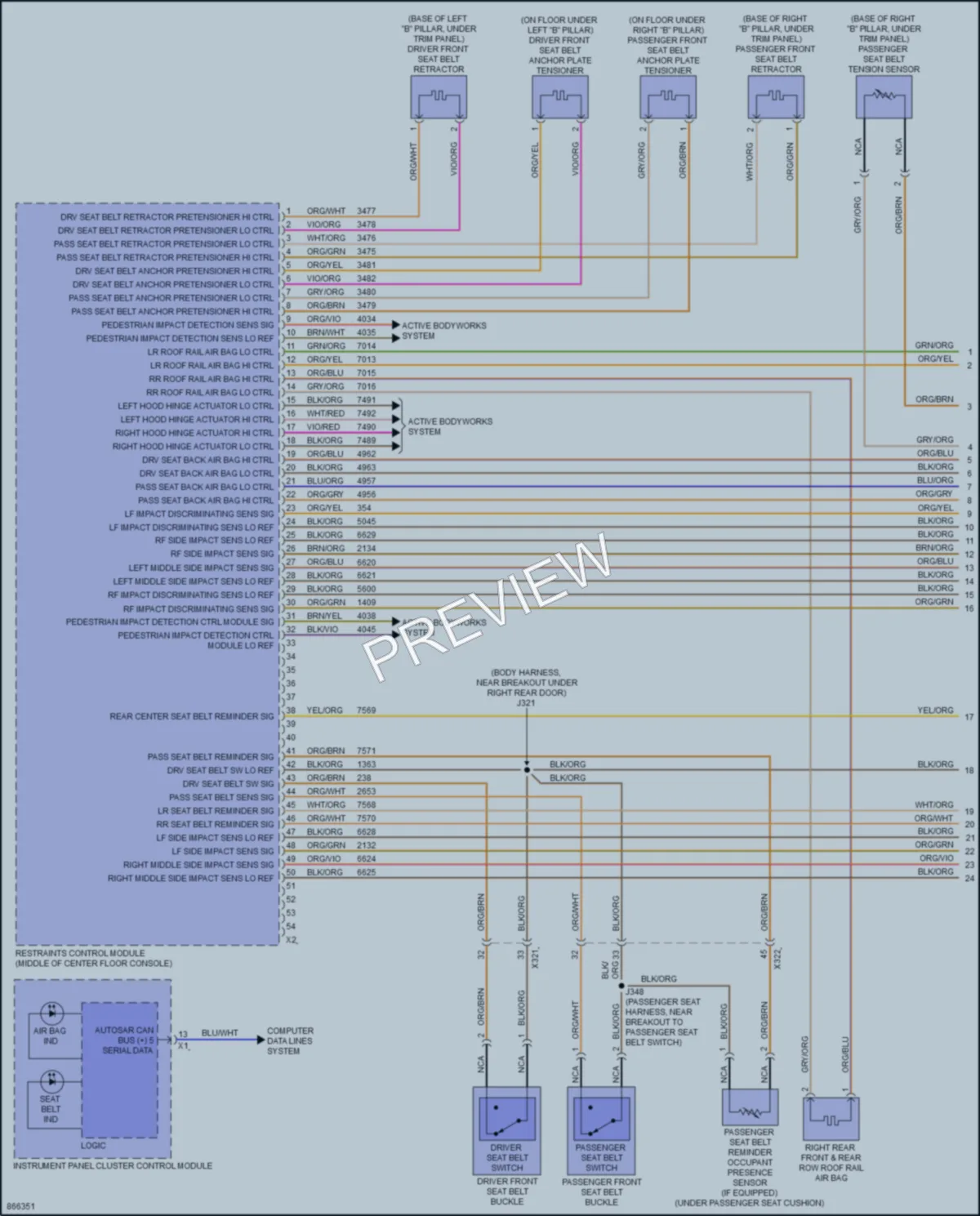 2024 Cadillac CT5V Supplemental Restraints wiring diagram preview