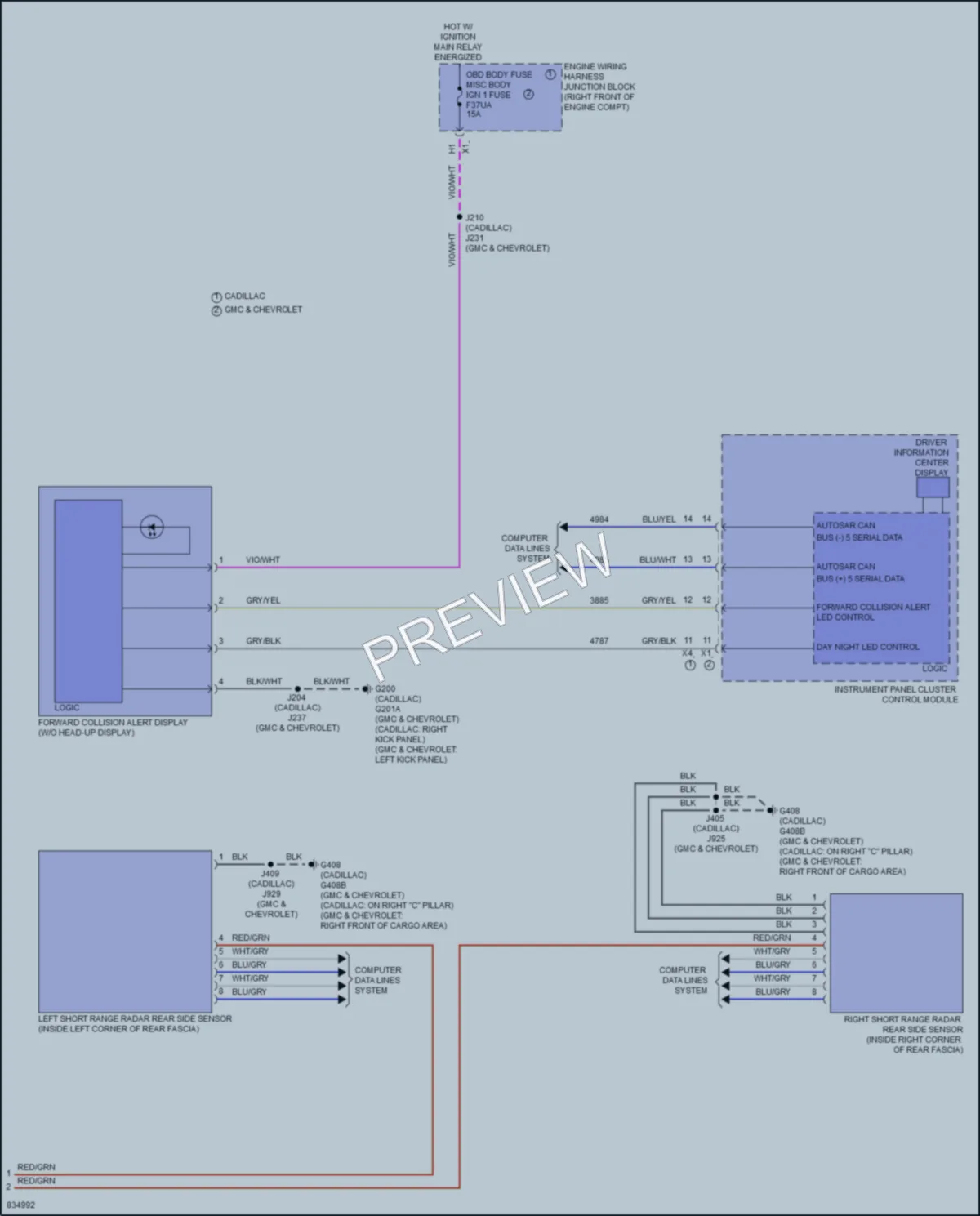2024 Cadillac EscaladeESV Instrument Cluster wiring diagram preview