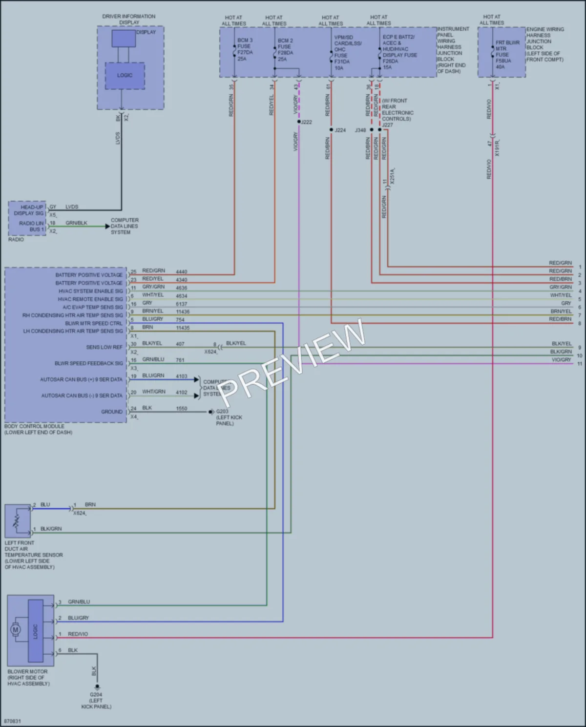2024 Cadillac Lyriq Air Conditioning wiring diagram preview