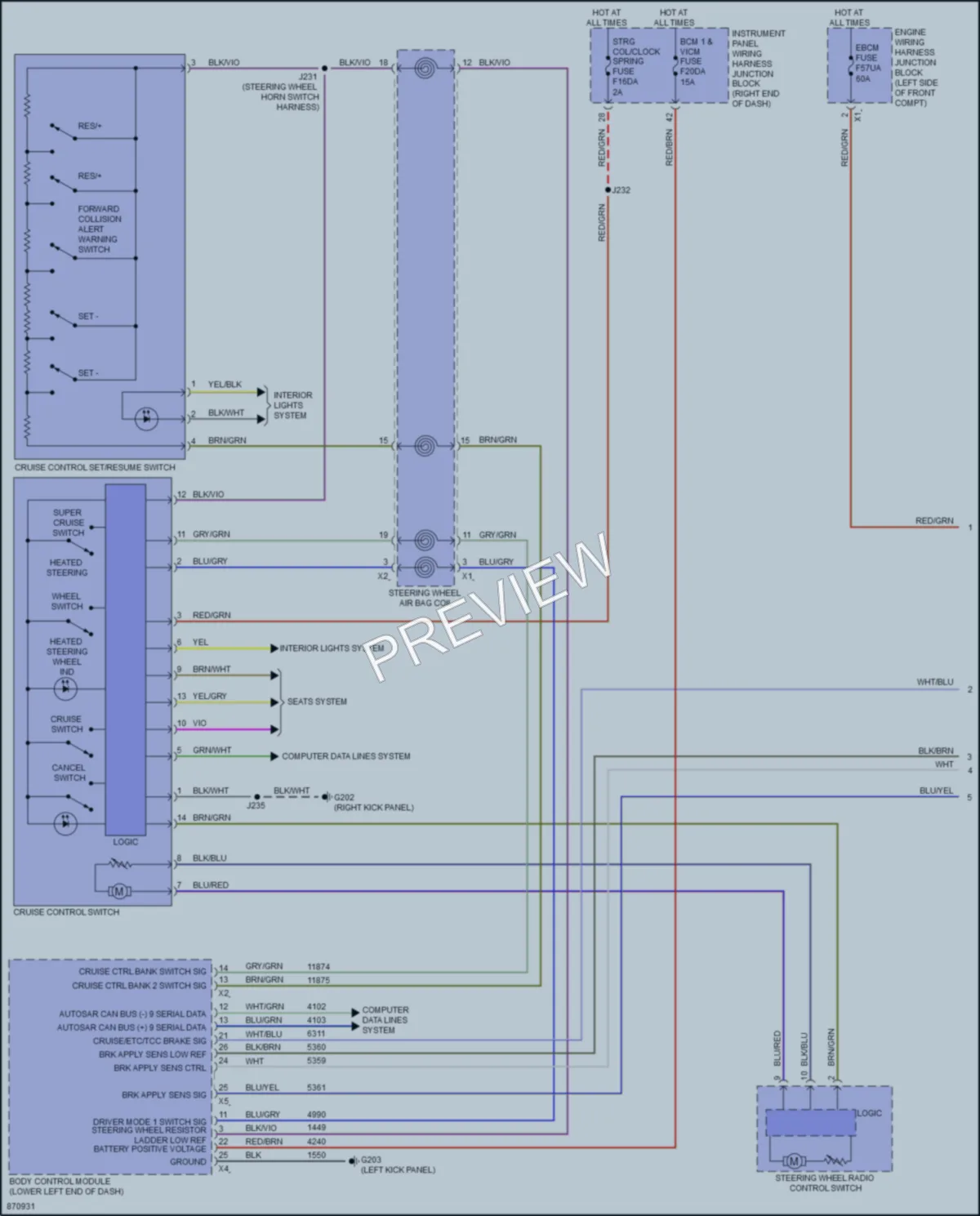 2024 Cadillac Lyriq Cruise Control wiring diagram preview