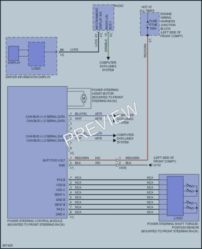 2024 Cadillac Lyriq Electronic Power Steering wiring diagram preview