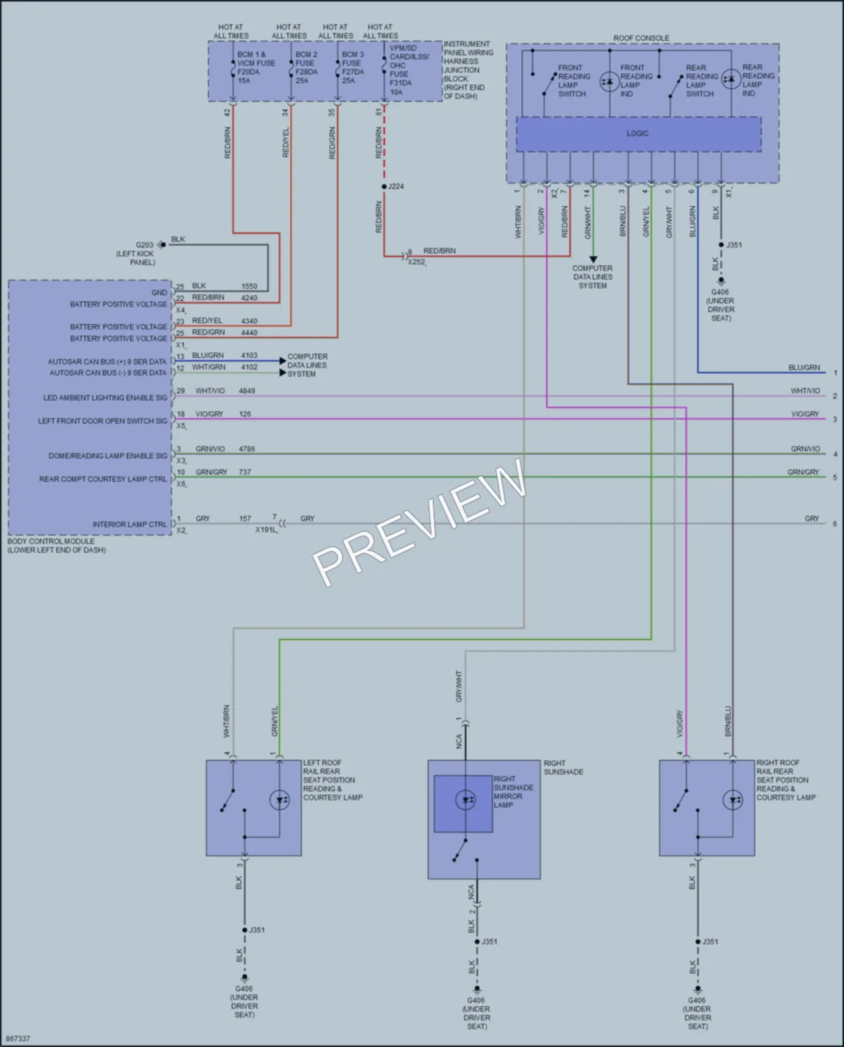 2024 Cadillac Lyriq Interior Lights wiring diagram preview