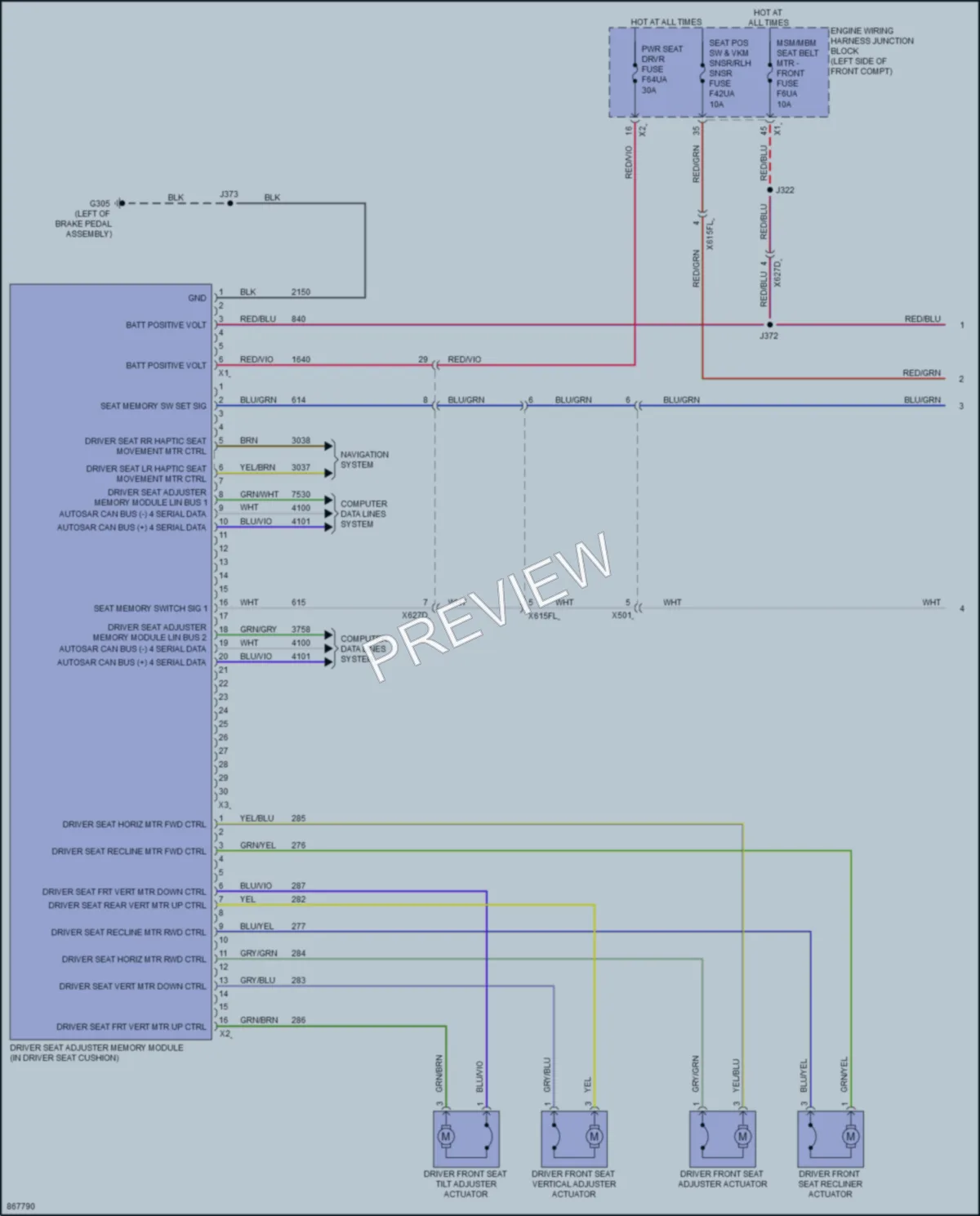 2024 Cadillac Lyriq Memory Systems wiring diagram preview