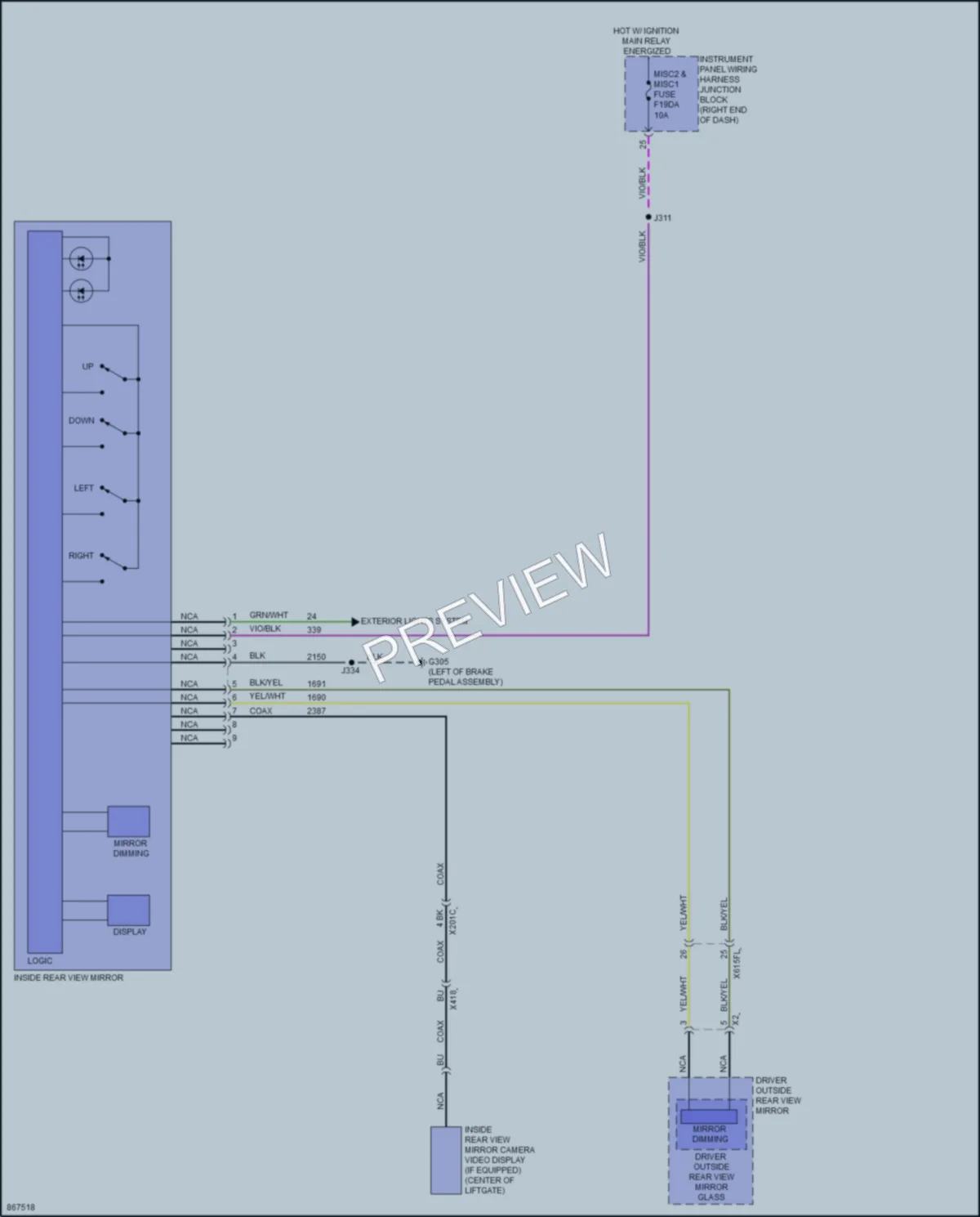 2024 Cadillac Lyriq Power Mirrors wiring diagram preview