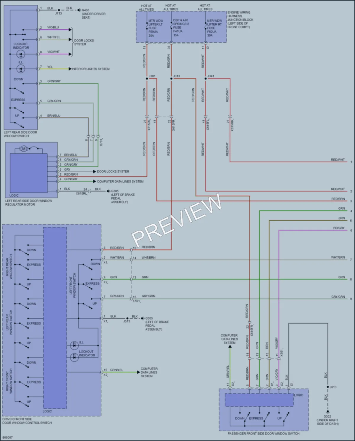 2024 Cadillac Lyriq Power Windows wiring diagram preview