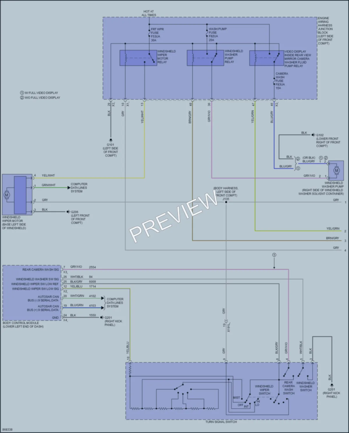2024 Cadillac Lyriq Wiper Washer wiring diagram preview