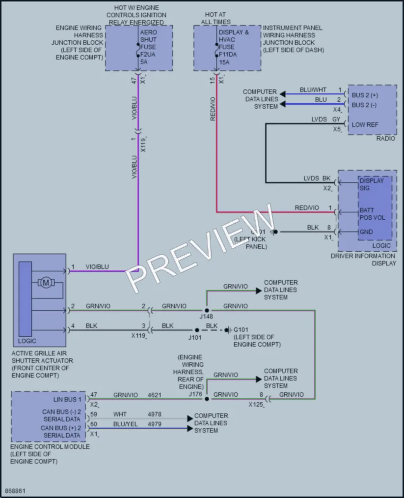 2024 Cadillac XT4 Active Bodyworks wiring diagram preview