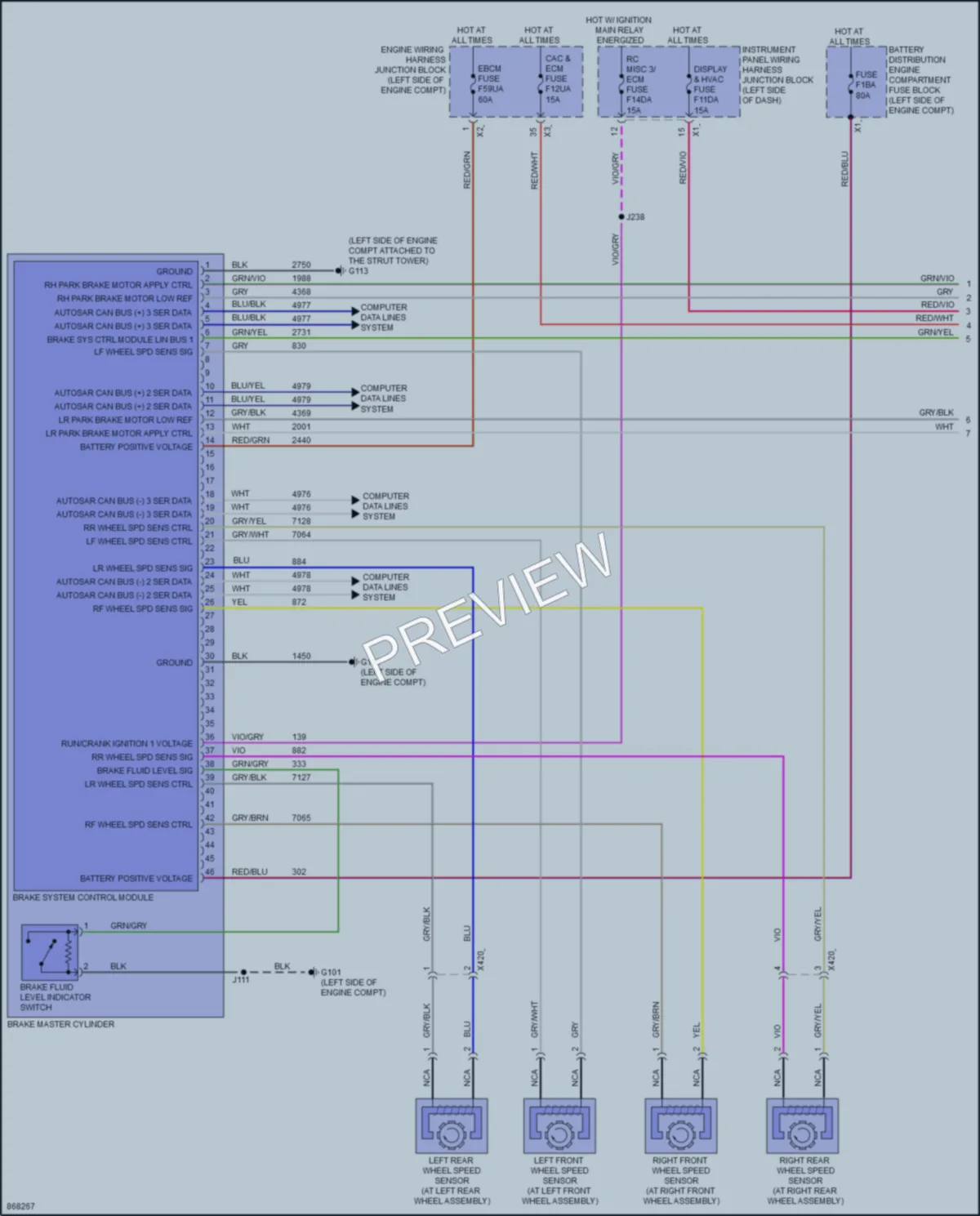 2024 Cadillac XT4 Anti Lock Brakes wiring diagram preview