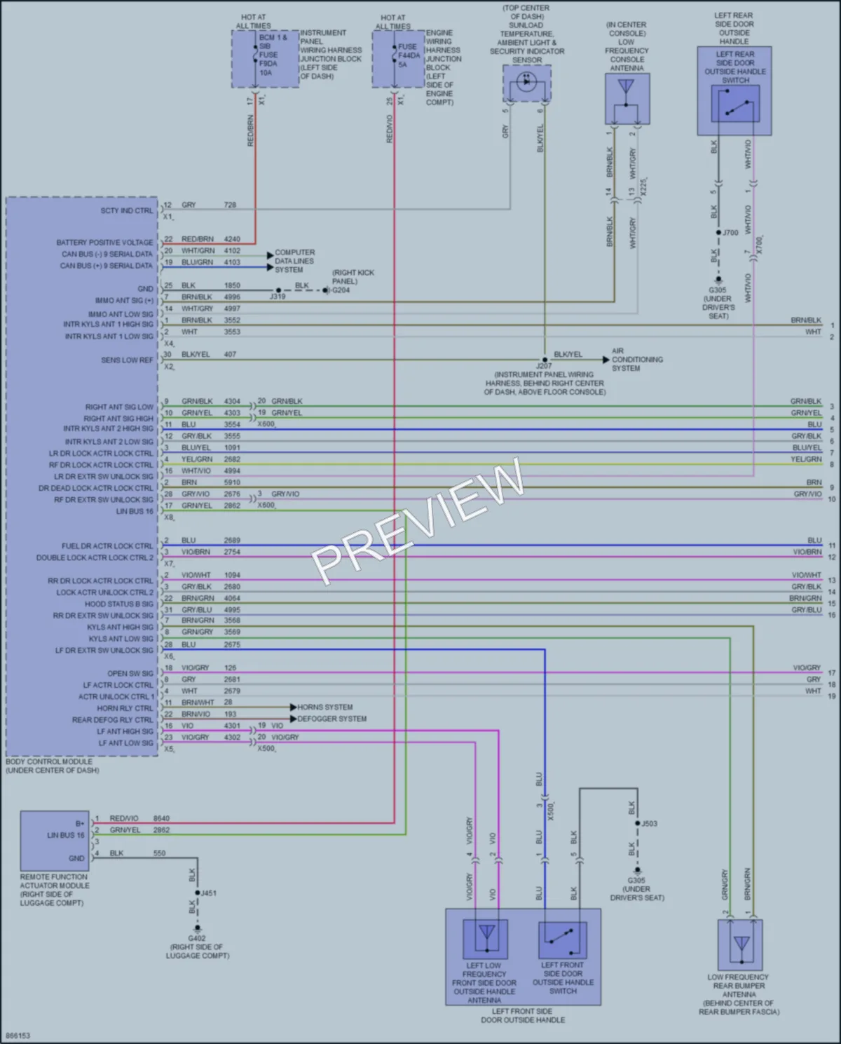 2024 Cadillac XT4 Power Door Locks wiring diagram preview