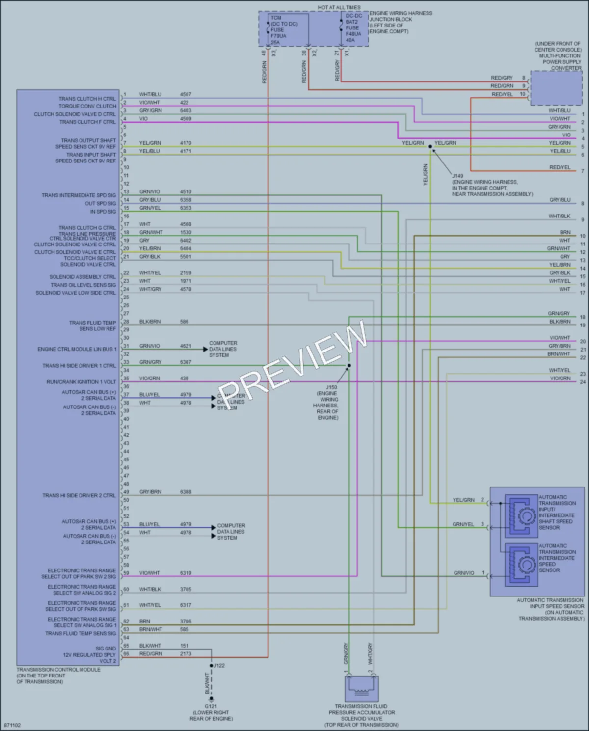 2024 Cadillac XT4 Transmission wiring diagram preview