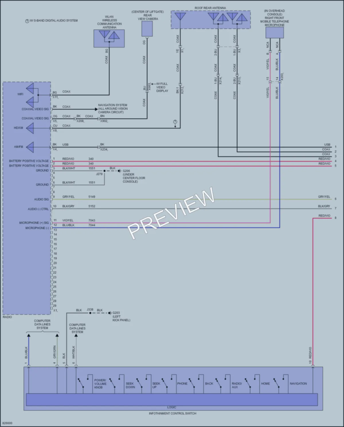 2024 Cadillac XT5 Navigation wiring diagram preview