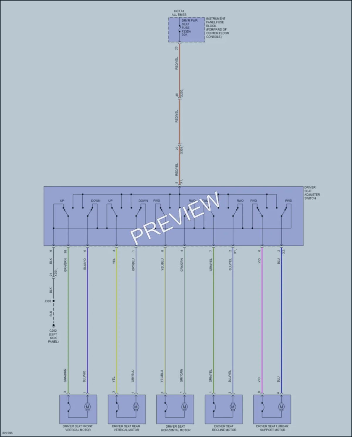 2024 Cadillac XT5 Power Seats wiring diagram preview