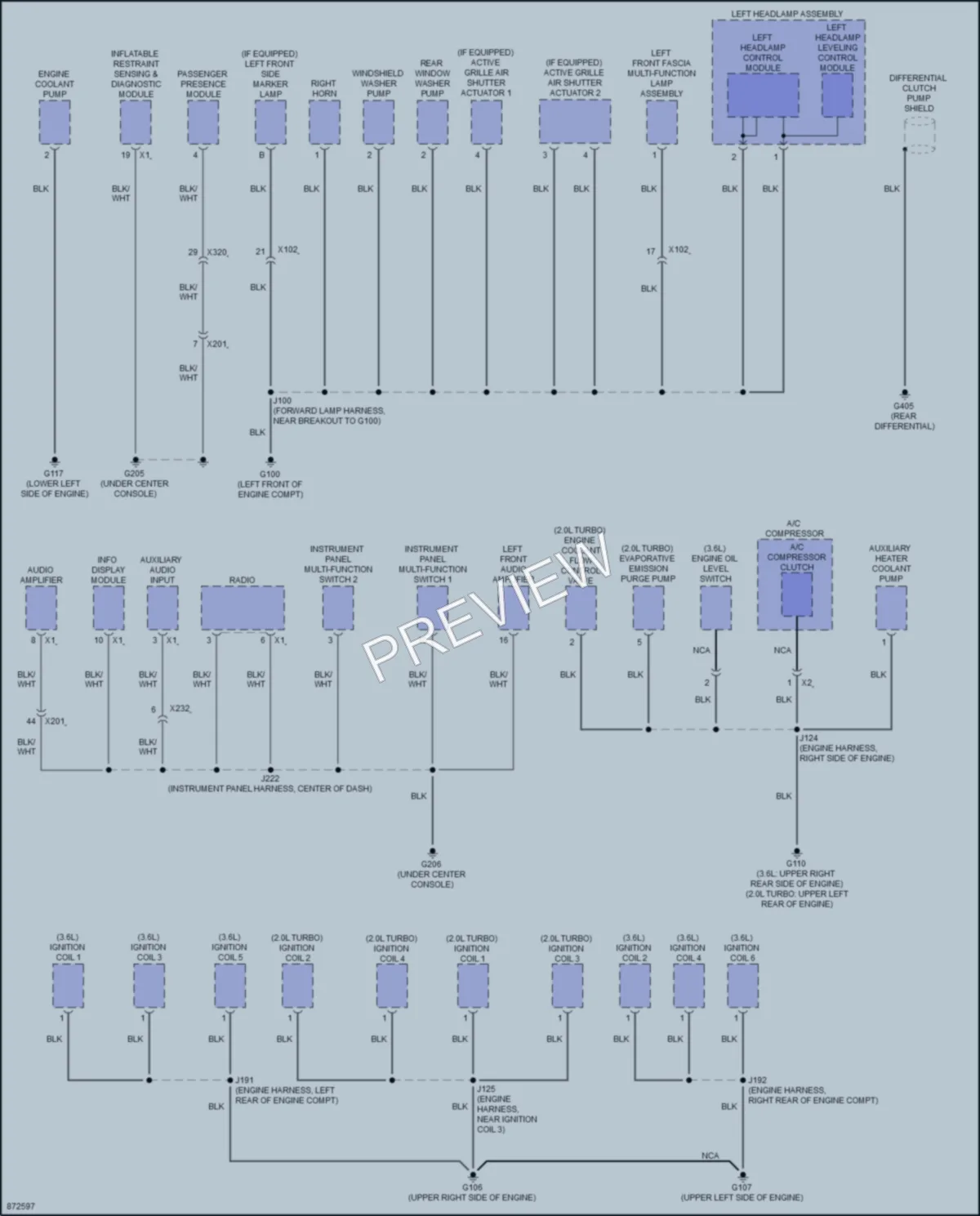 2024 Cadillac XT6 Ground Distribution wiring diagram preview