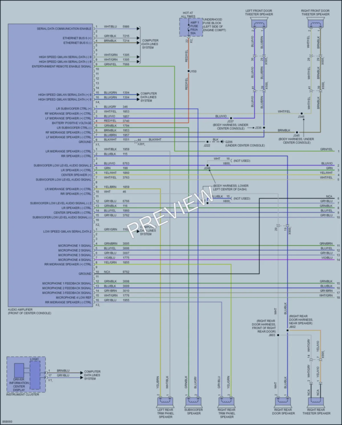 2024 Cadillac XT6 Navigation wiring diagram preview