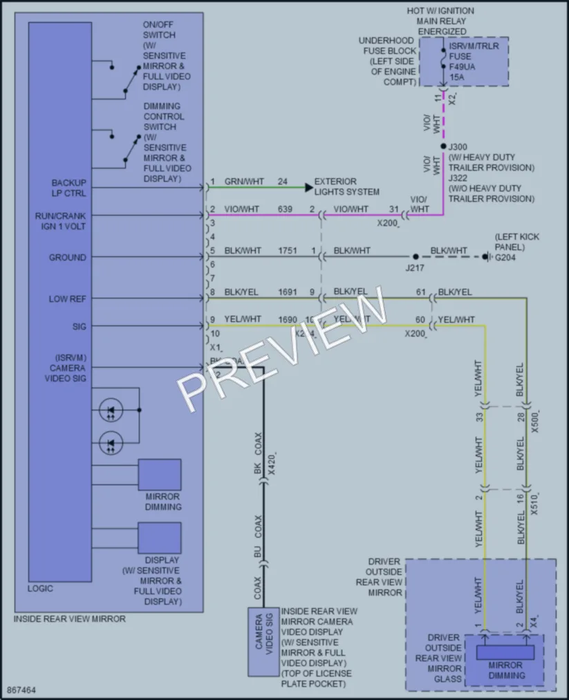 2024 Cadillac XT6 Power Mirrors wiring diagram preview