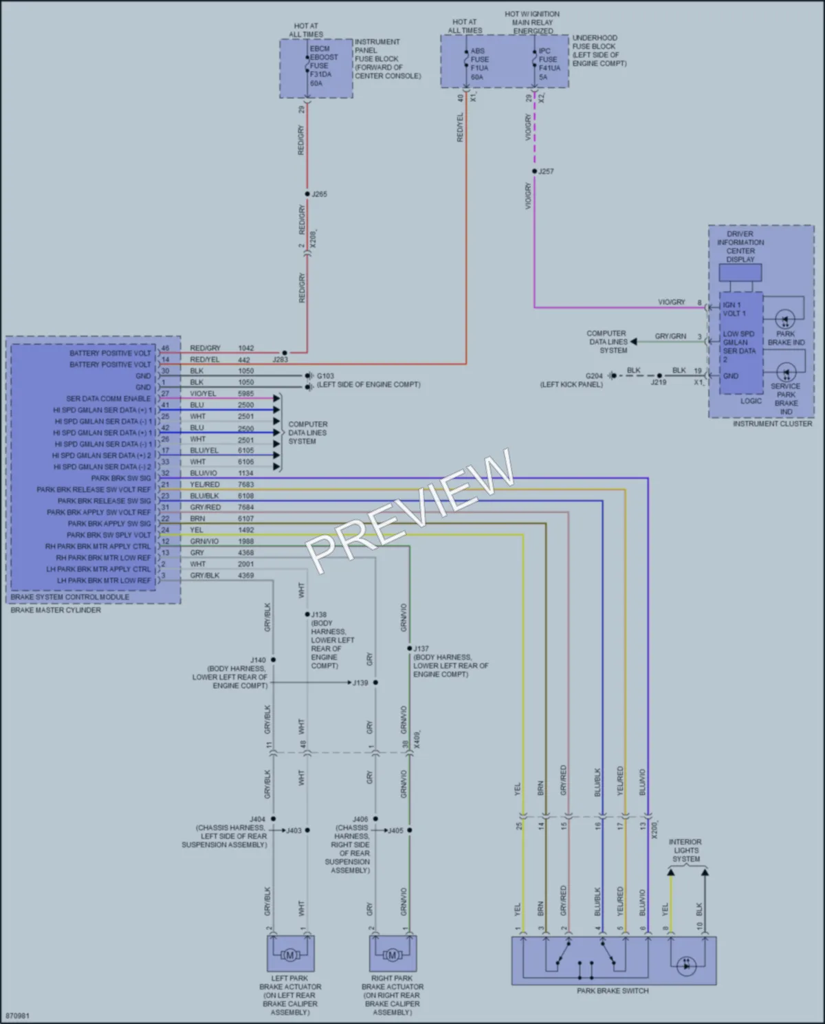 2024 Cadillac XT6 Shift Interlock wiring diagram preview