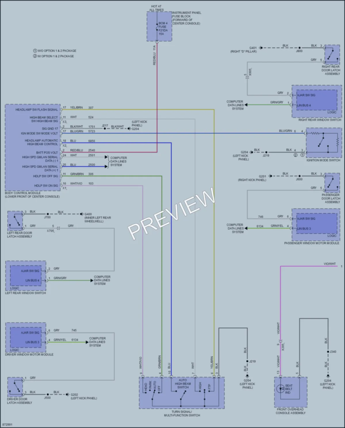 2024 Cadillac XT6 Warning Systems wiring diagram preview