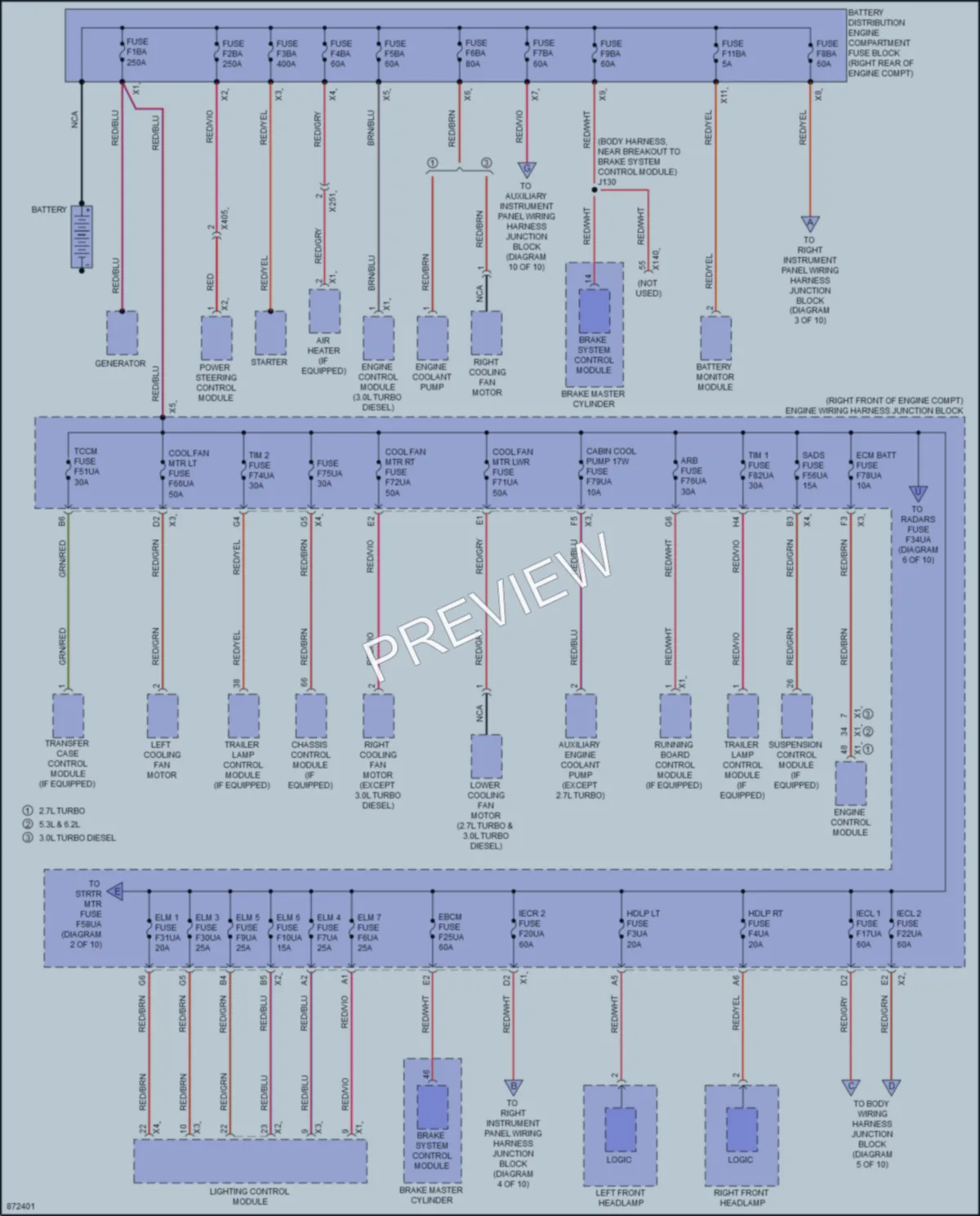 2024 Chevrolet 1500Silverado Power Distribution wiring diagram preview