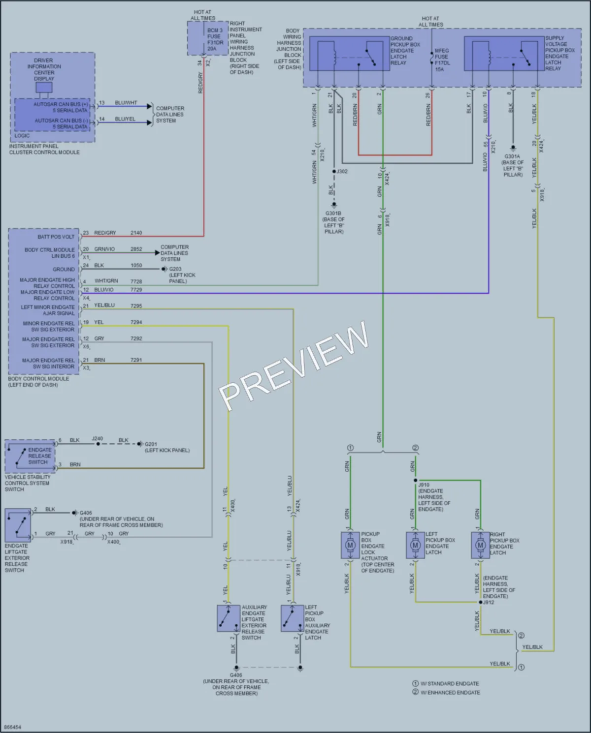 2024 Chevrolet 1500Silverado Trunk Tailgate Fuel Door wiring diagram preview