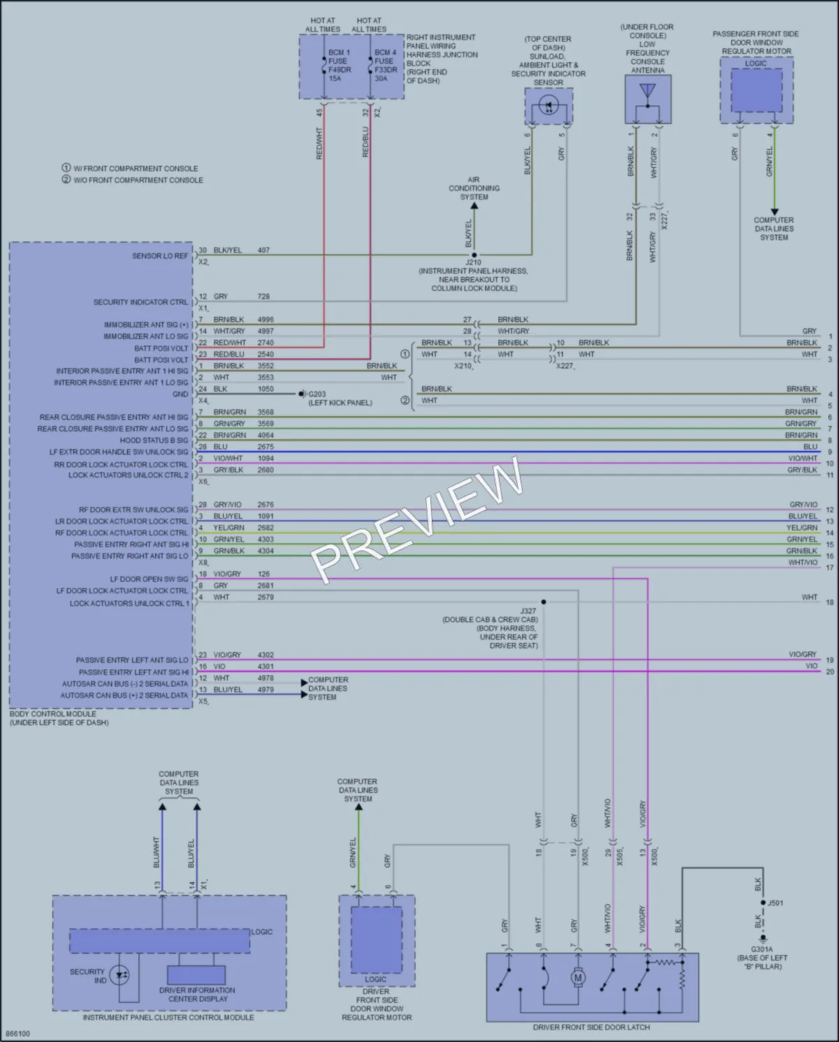 2024 Chevrolet 2500HDSilverado Power Door Locks wiring diagram preview