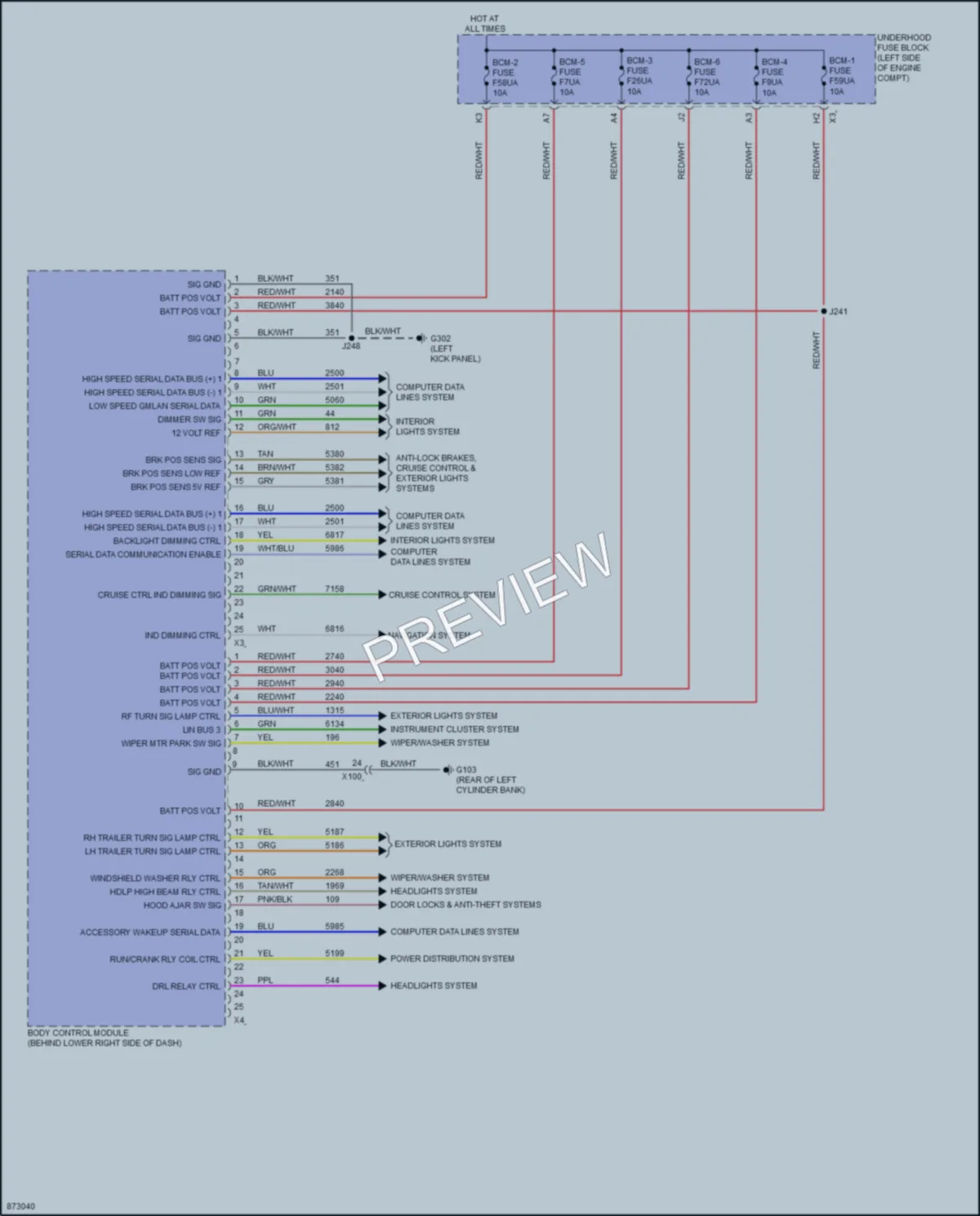 2024 Chevrolet 3500Express Body Control Modules wiring diagram preview