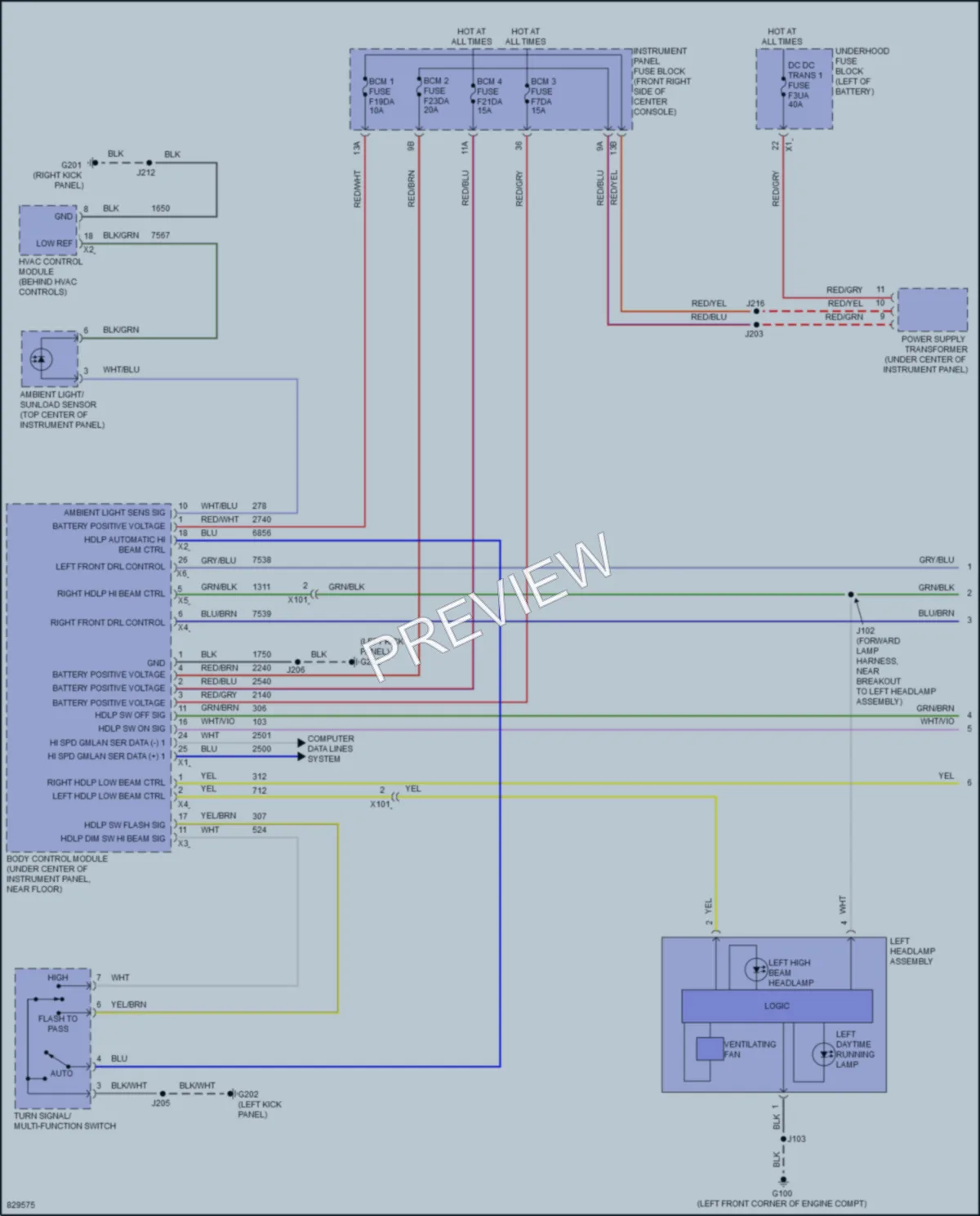 2024 Chevrolet Blazer Headlights wiring diagram preview