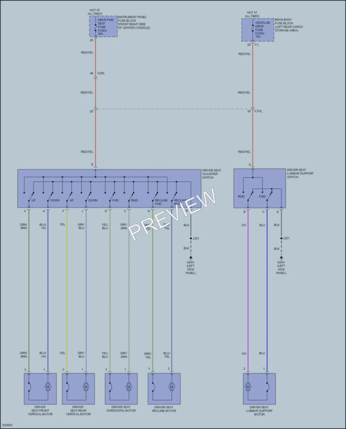 2024 Chevrolet Blazer Power Seats wiring diagram preview
