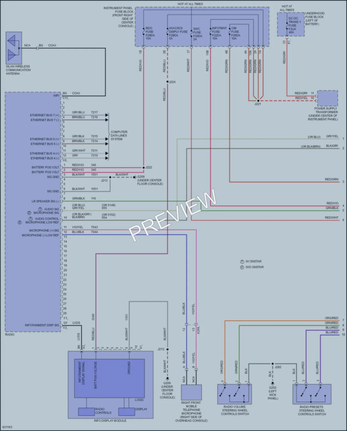 2024 Chevrolet Blazer Radio wiring diagram preview