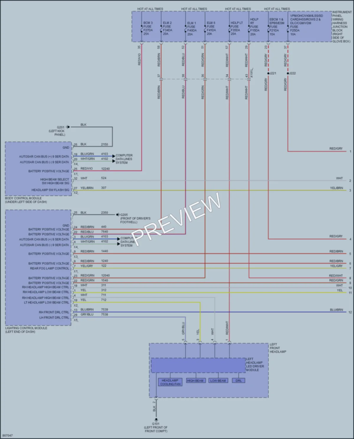 2024 Chevrolet BlazerEV Headlights wiring diagram preview