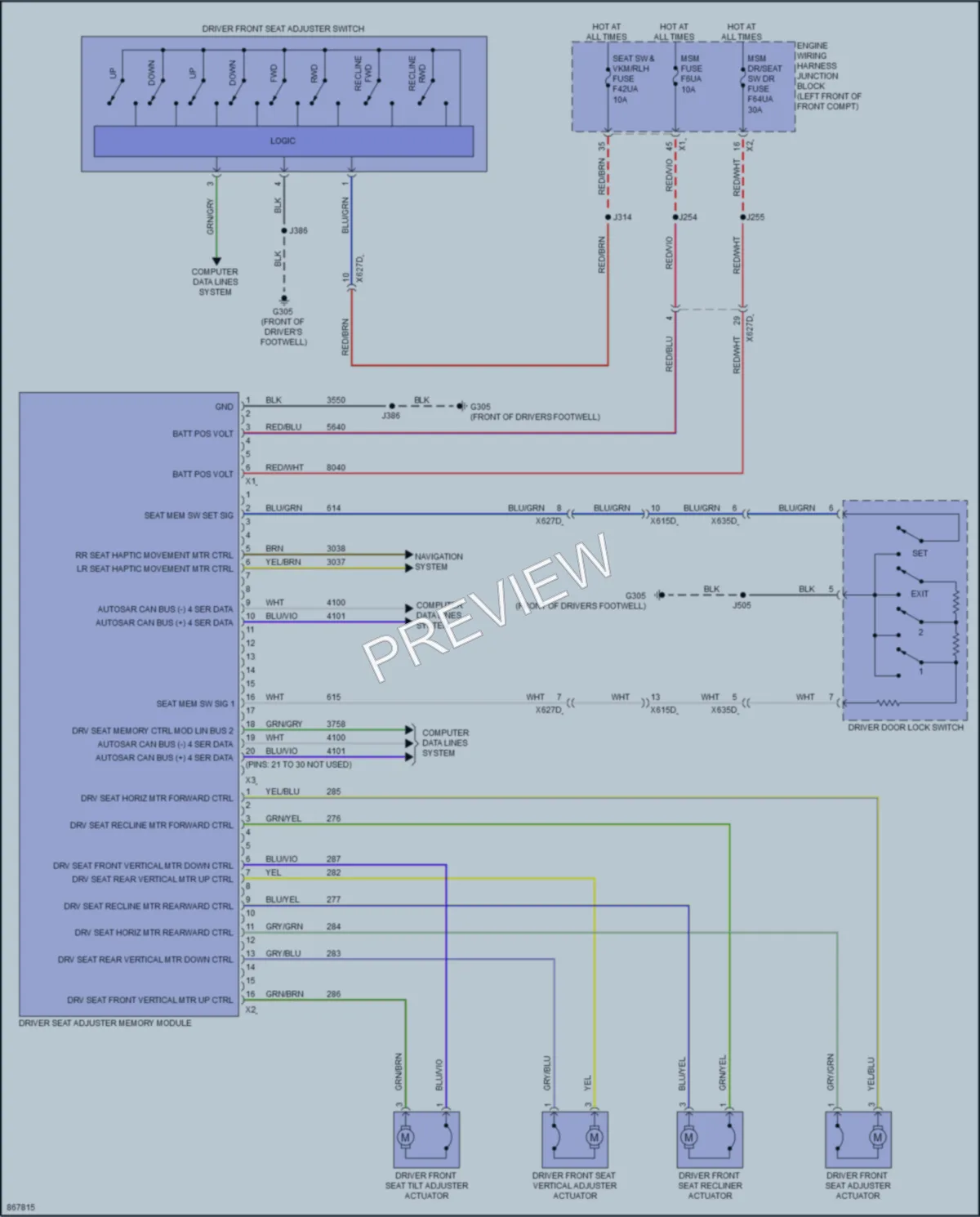 2024 Chevrolet BlazerEV Memory Systems wiring diagram preview