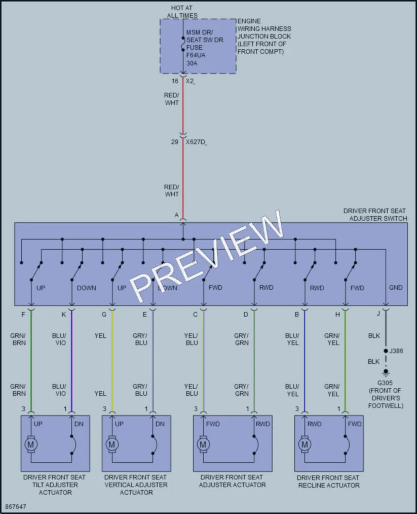 2024 Chevrolet BlazerEV Power Seats wiring diagram preview