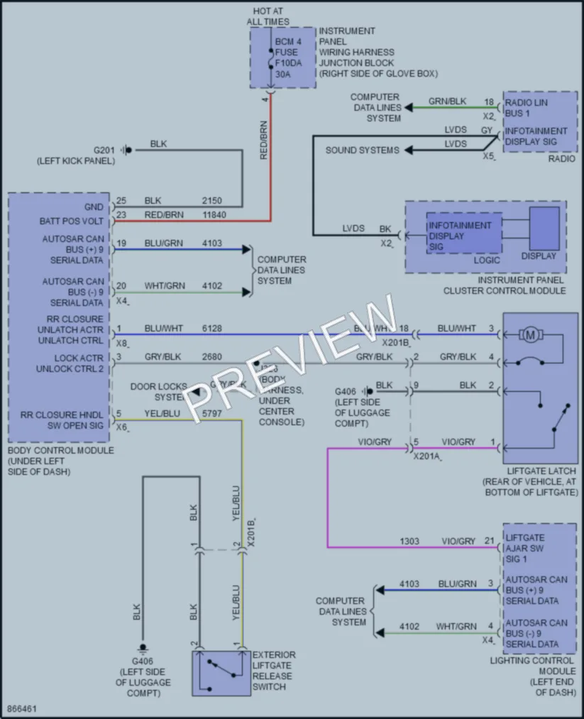 2024 Chevrolet BlazerEV Trunk Tailgate Fuel Door wiring diagram preview