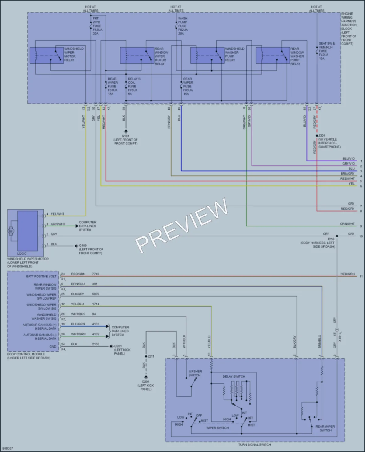 2024 Chevrolet BlazerEV Wiper Washer wiring diagram preview