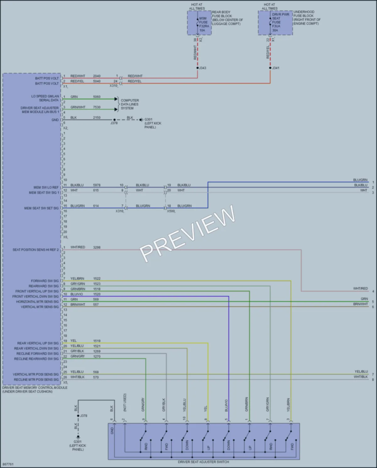 2024 Chevrolet Camaro Memory Systems wiring diagram preview