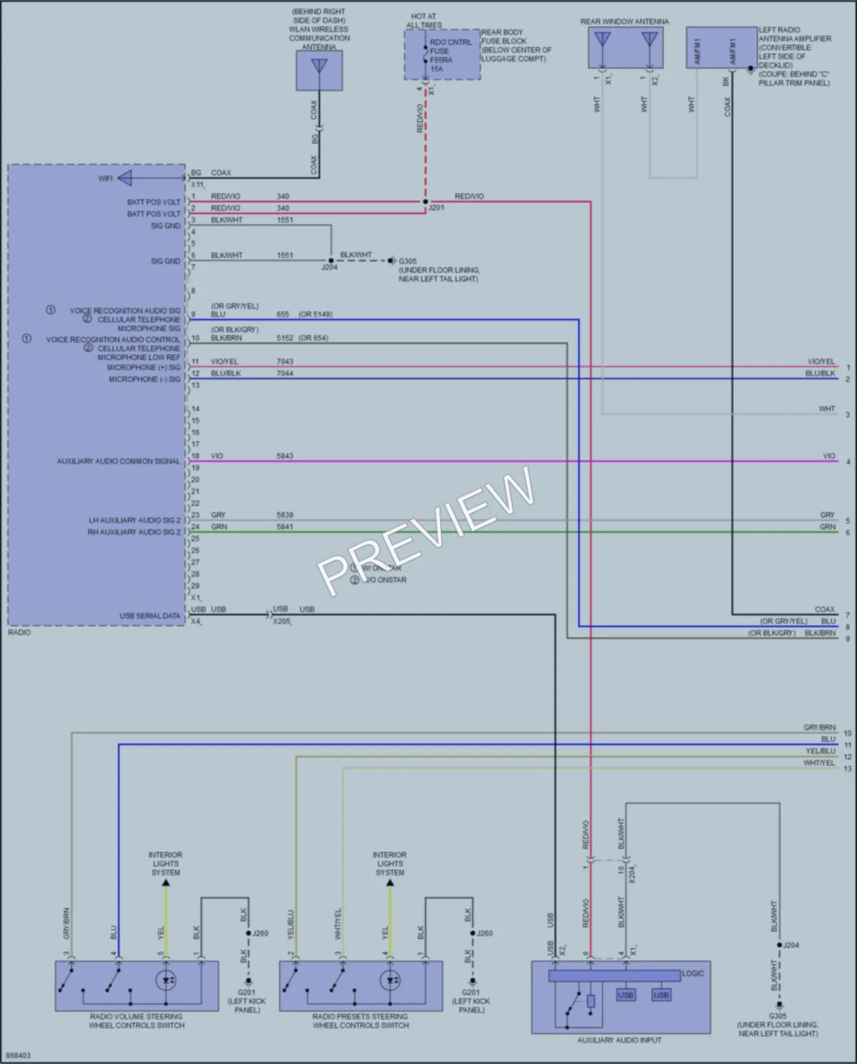 2024 Chevrolet Camaro Navigation wiring diagram preview
