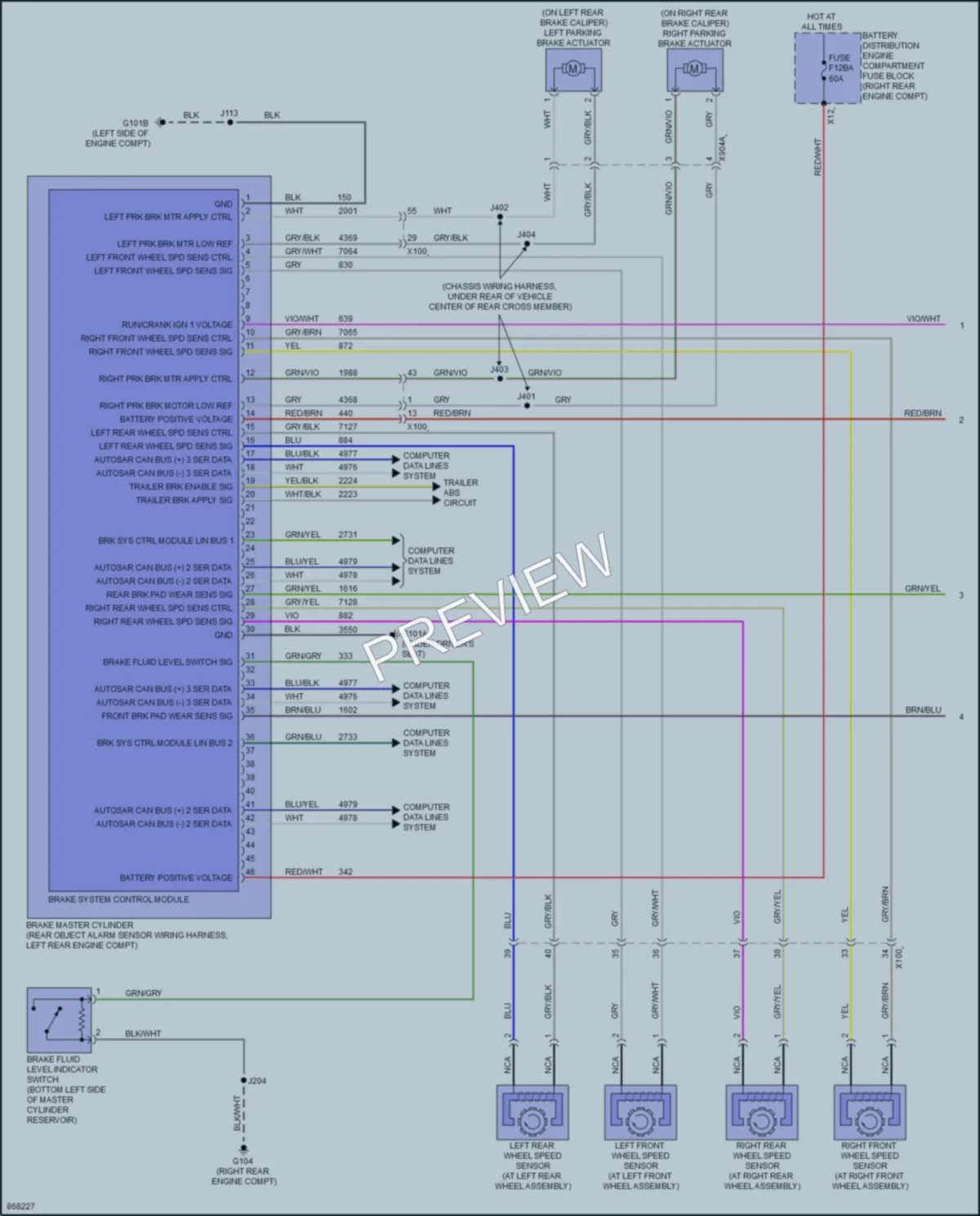 2024 Chevrolet Colorado Anti Lock Brakes wiring diagram preview