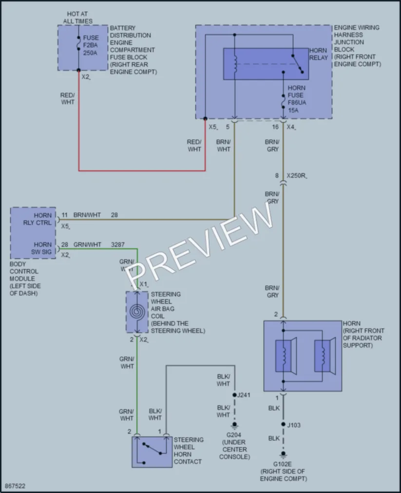 2024 Chevrolet Colorado Horn wiring diagram preview