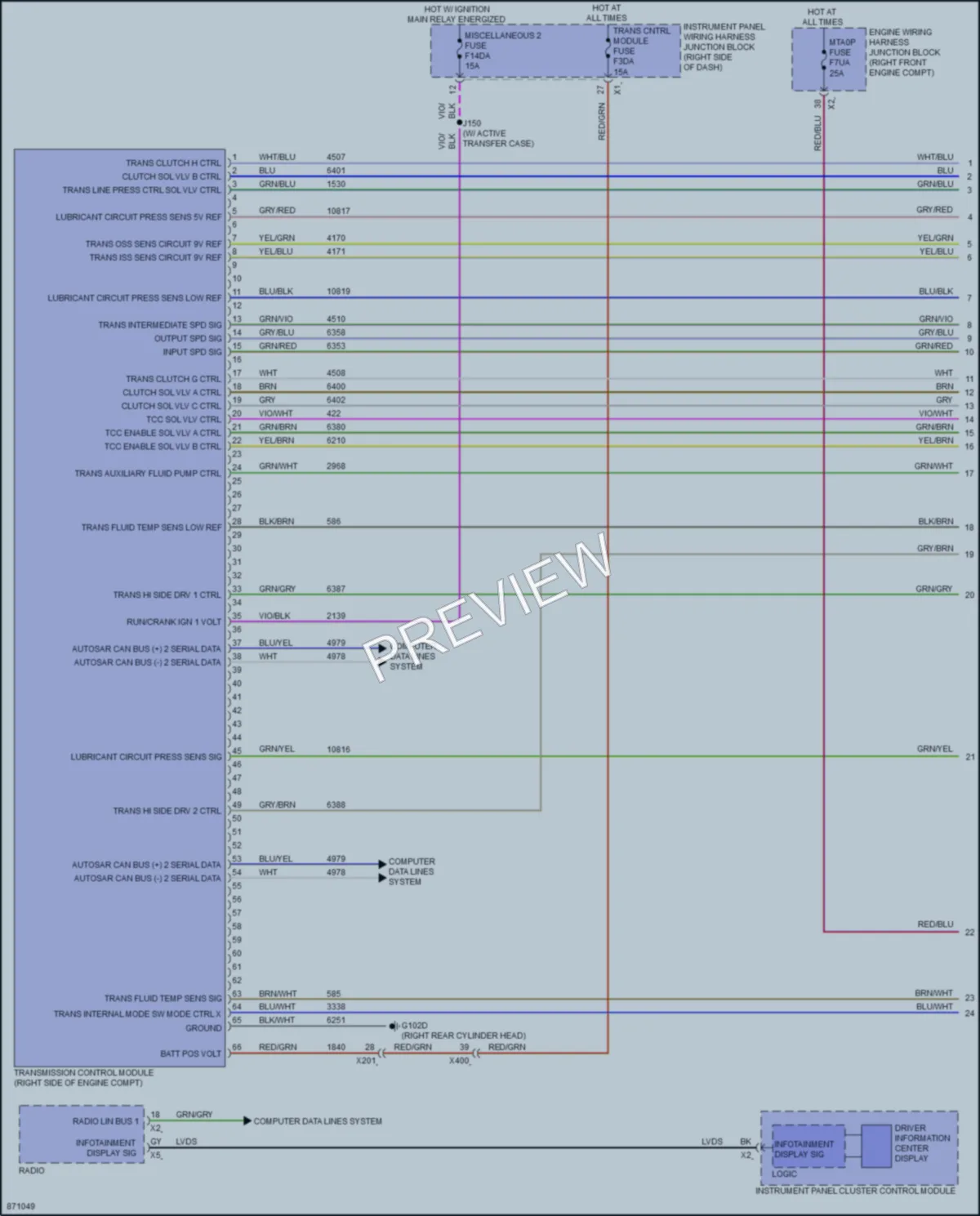 2024 Chevrolet Colorado Transmission wiring diagram preview