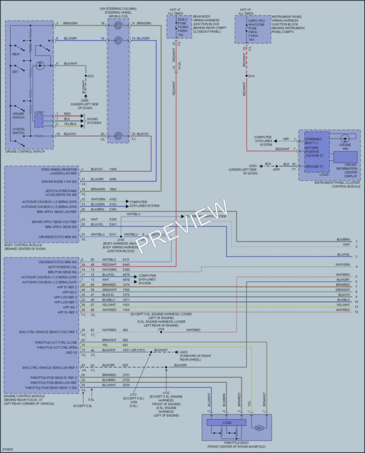 2024 Chevrolet CorvetteERay Cruise Control wiring diagram preview
