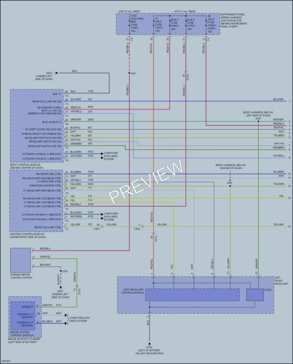 2024 Chevrolet CorvetteERay Headlights wiring diagram preview