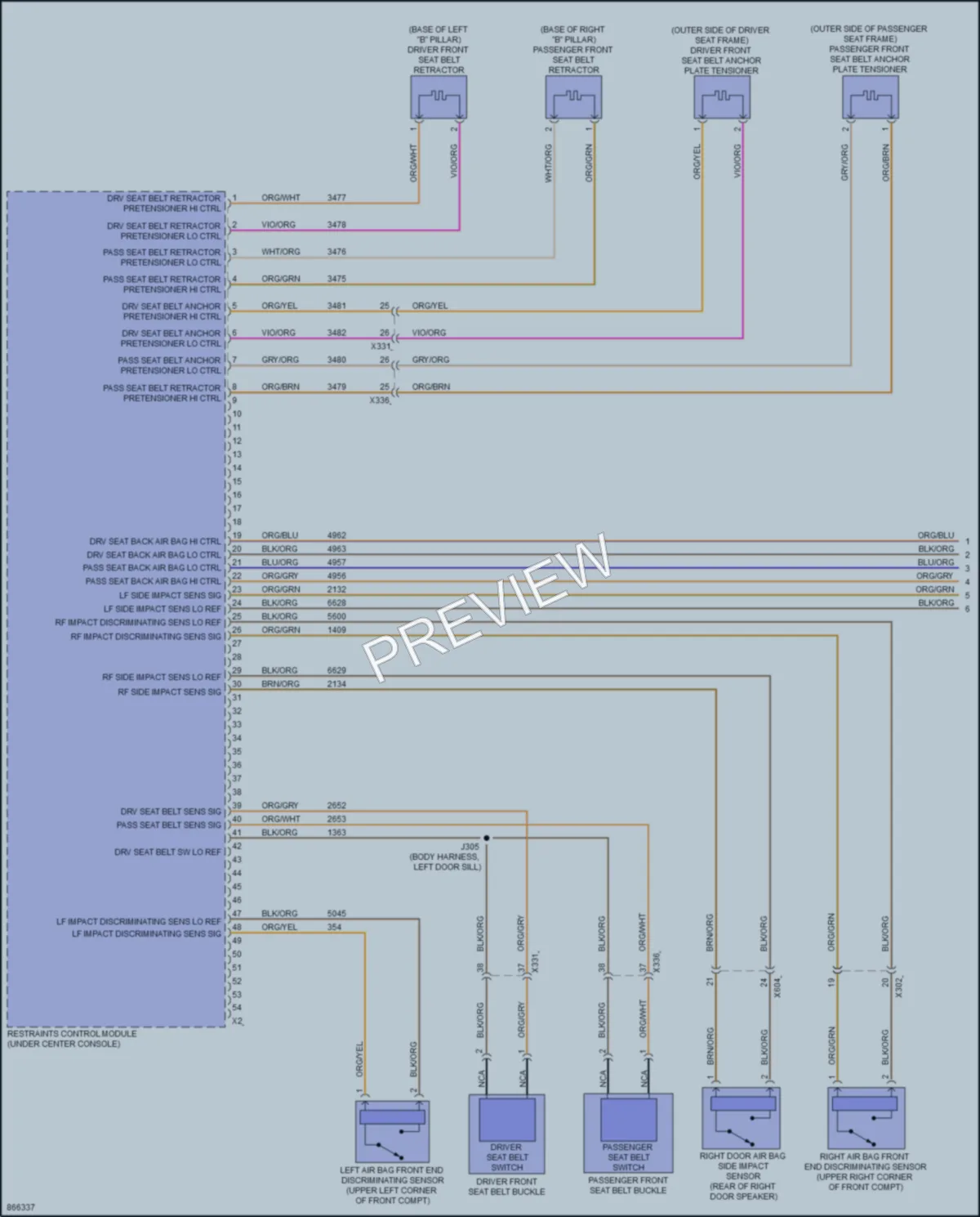 2024 Chevrolet CorvetteERay Supplemental Restraints wiring diagram preview