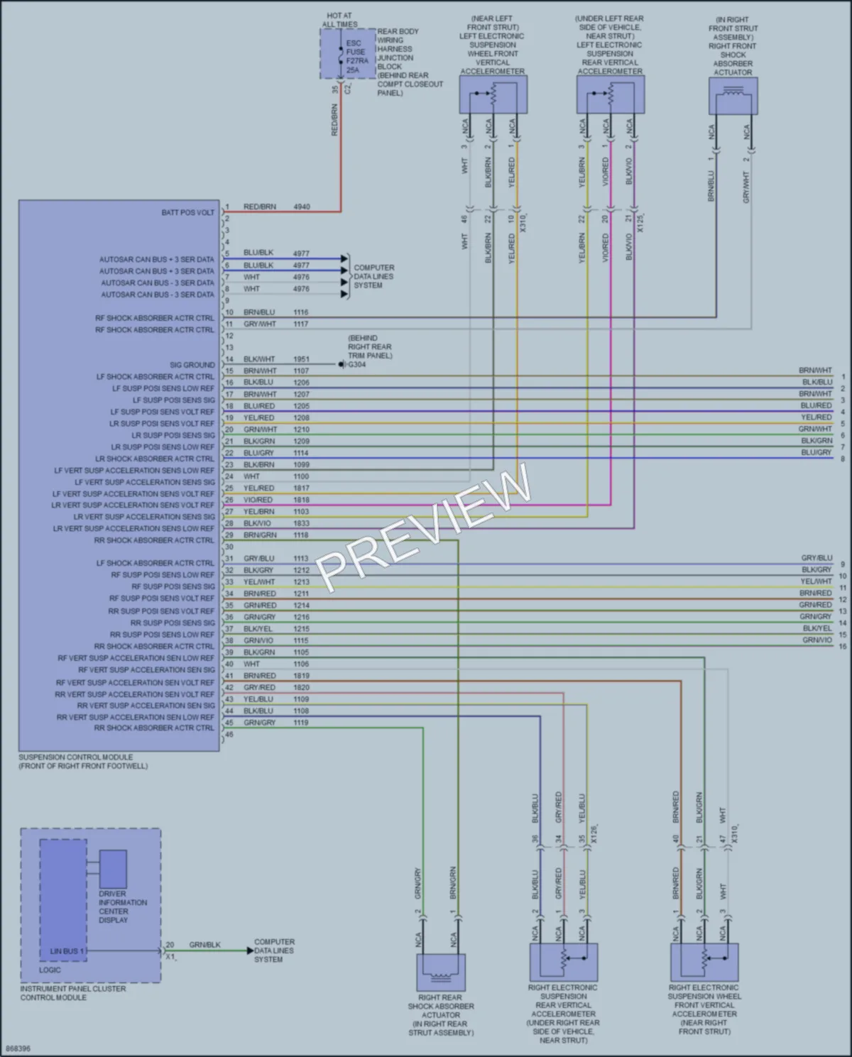 2024 Chevrolet CorvetteStingray Electronic Suspension wiring diagram preview