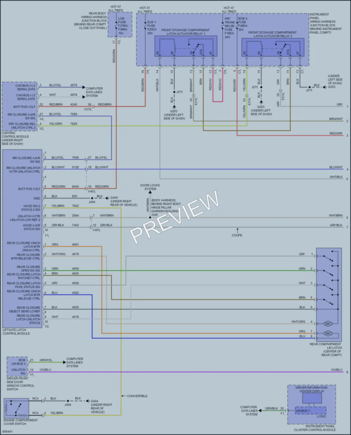 2024 Chevrolet CorvetteStingray Trunk Tailgate Fuel Door wiring diagram preview