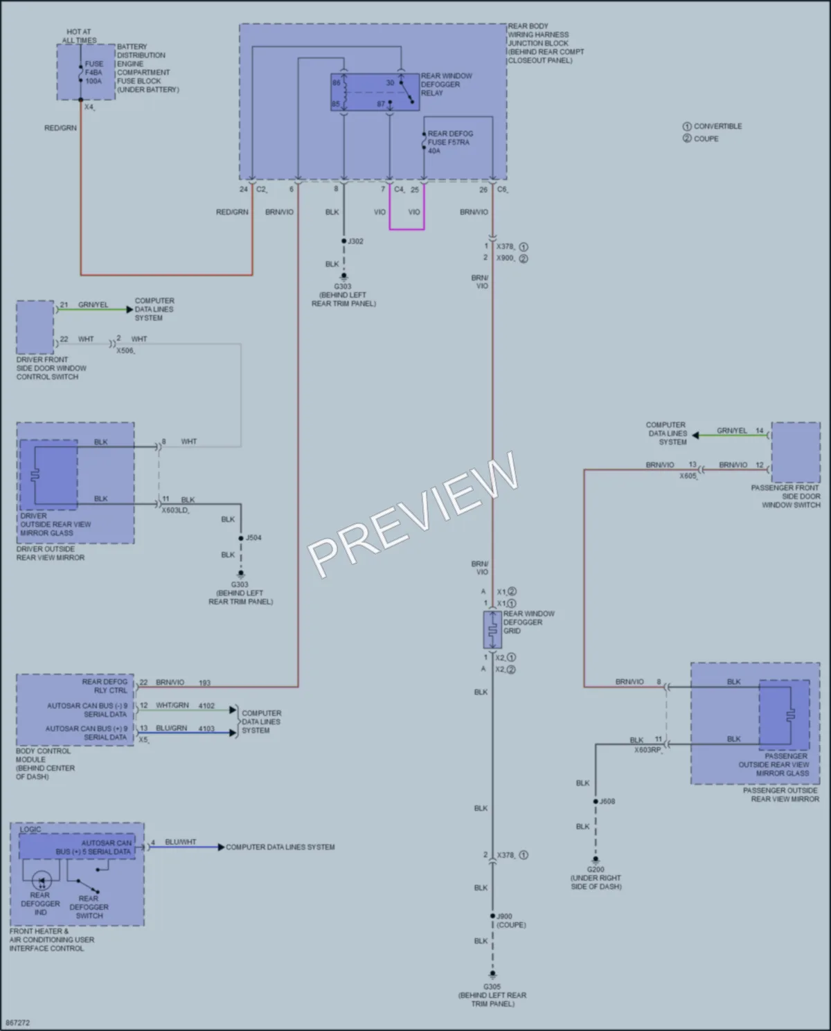 2024 Chevrolet CorvetteZ06 Defoggers wiring diagram preview