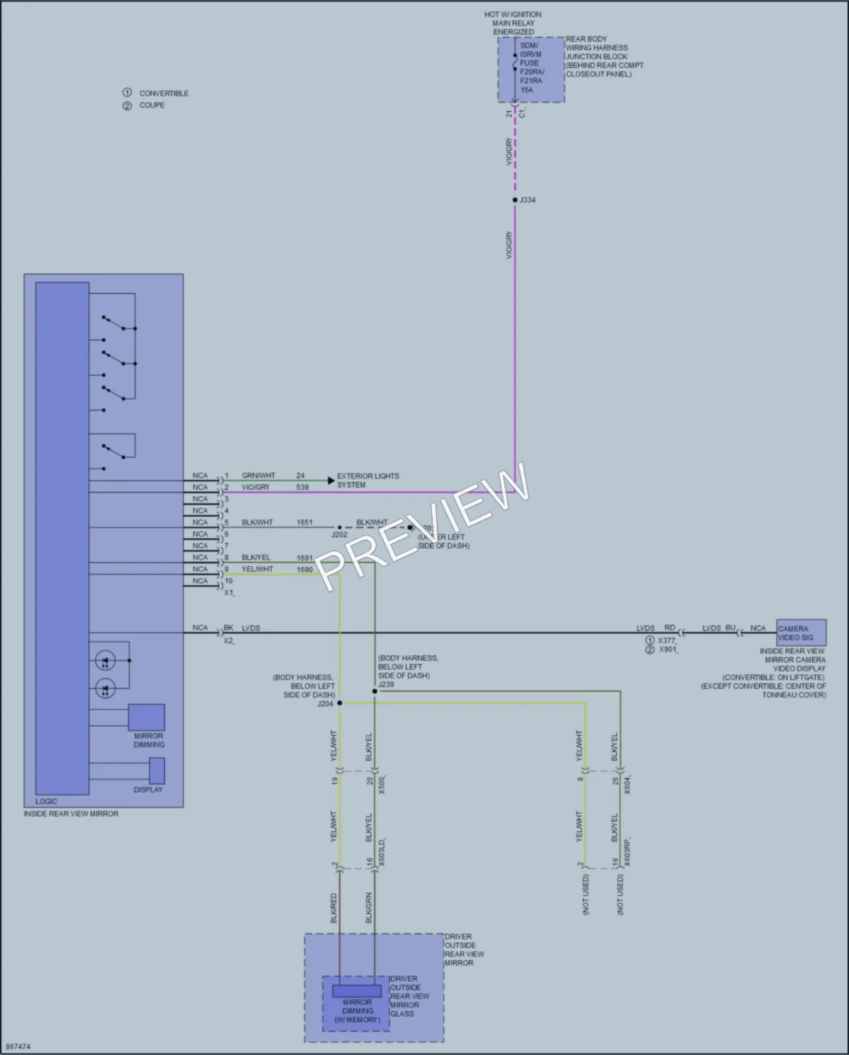 2024 Chevrolet CorvetteZ06 Power Mirrors wiring diagram preview