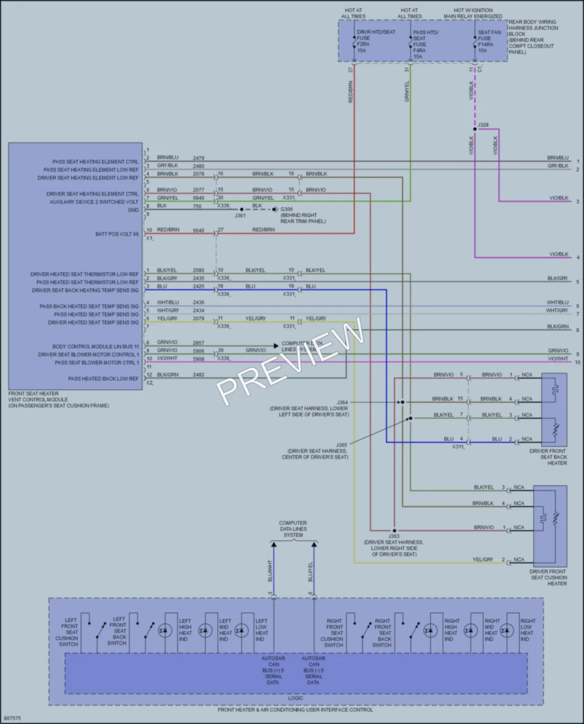 2024 Chevrolet CorvetteZ06 Power Seats wiring diagram preview