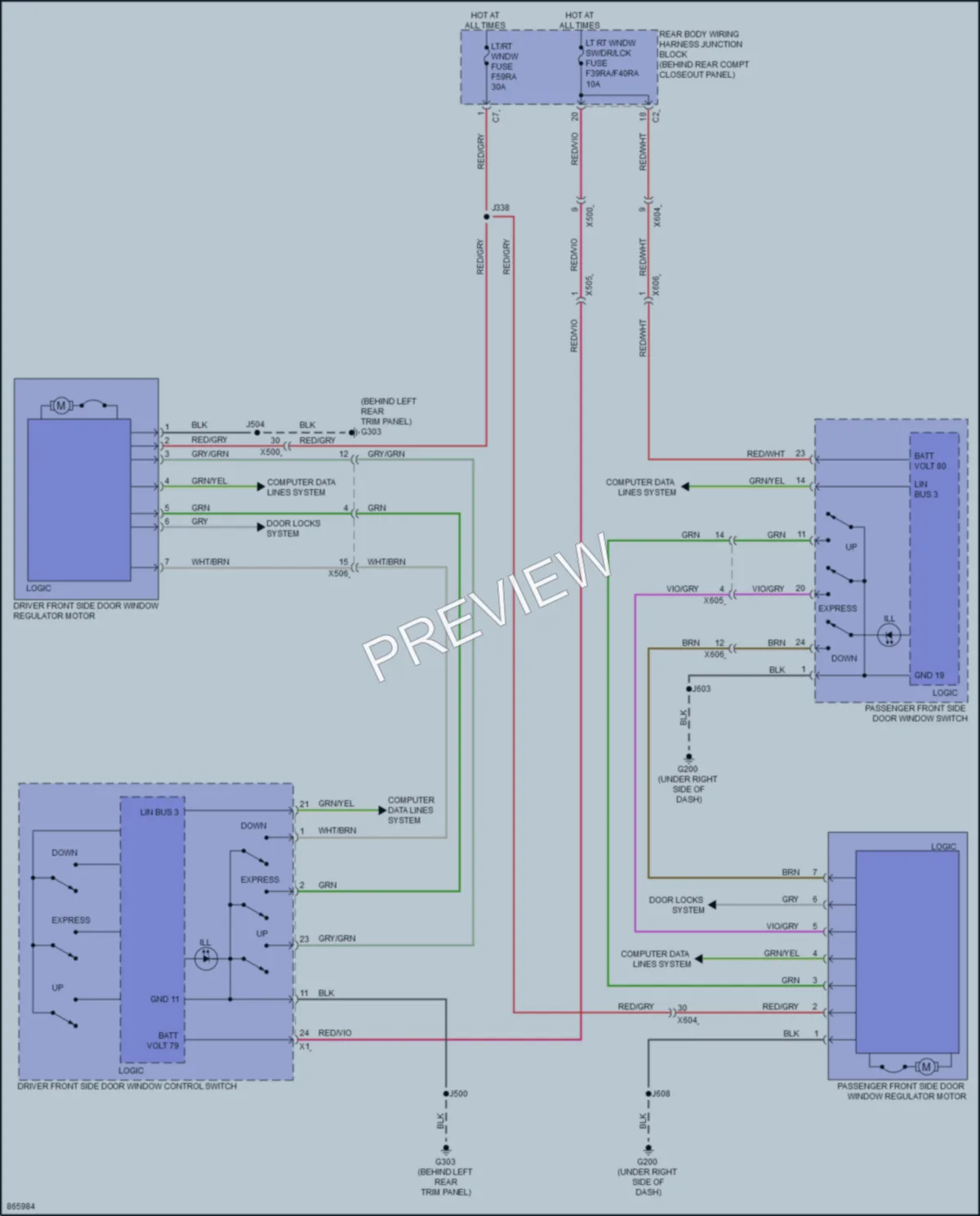 2024 Chevrolet CorvetteZ06 Power Windows wiring diagram preview