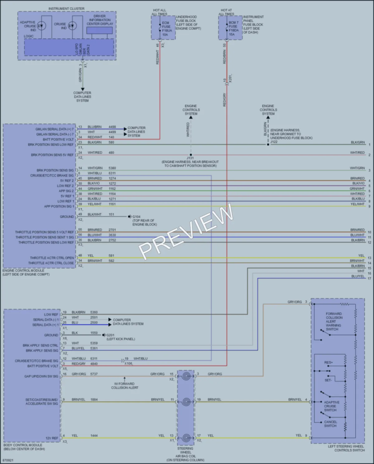 2024 Chevrolet Equinox Cruise Control wiring diagram preview