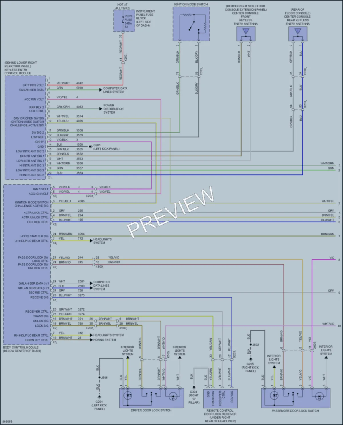 2024 Chevrolet Equinox Power Door Locks wiring diagram preview